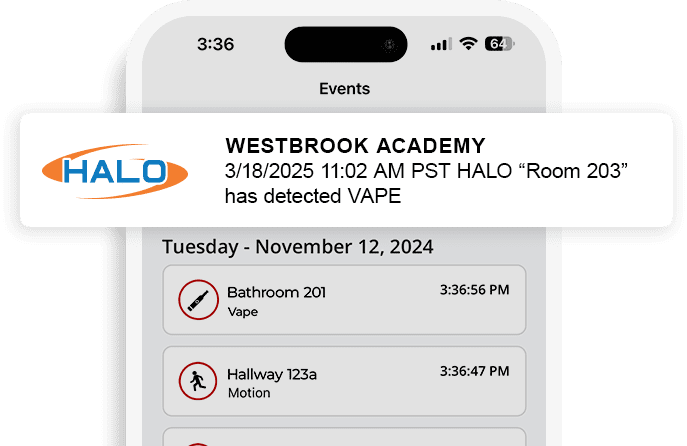 camera free vaping detection for school campus
