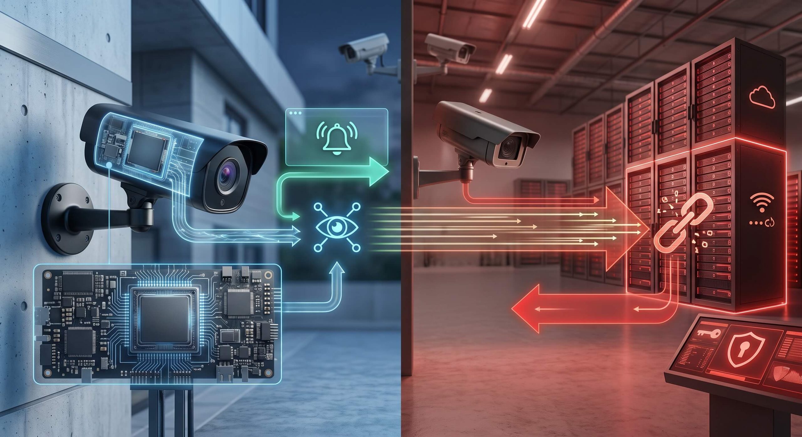 on device security camera AI analytics surveillance system